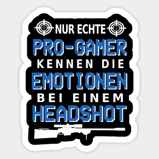 Headshot Gaming Gamer Emotionen Geschenk Sticker